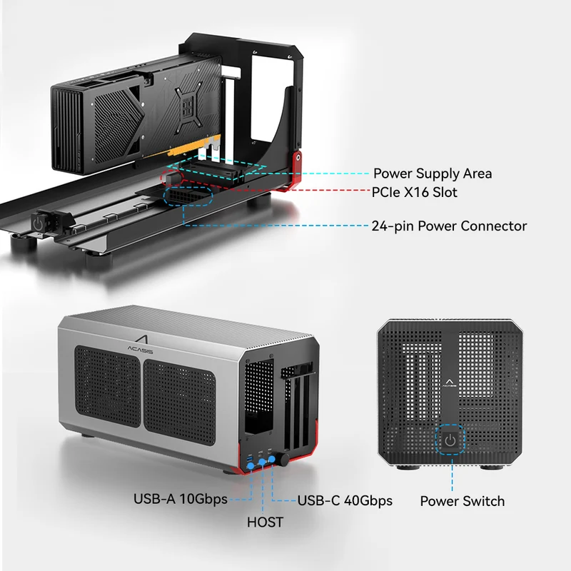 Acasis 40Gbps eGPU Enclosure T - đánh giá và giá Gpu External Dock Egpu Thunderbolt 4
